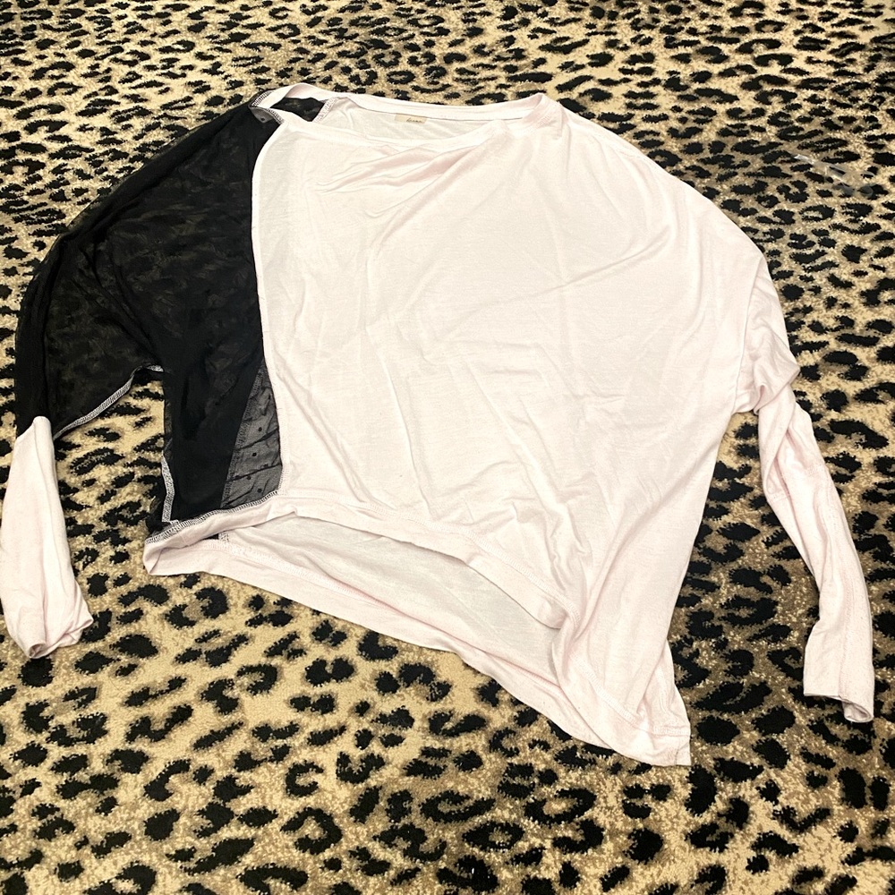 Karma Pink & Black mesh Top